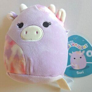 NWT 5" Suri Pink Purple Cow Squishmallows Plush Stuffed Animal Easter Spring NEW